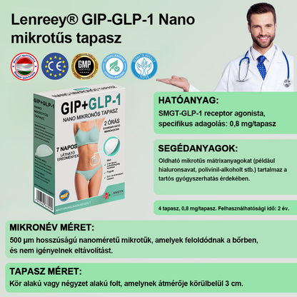 Lenreey® GIP+GLP-1 nano mikrotű tapasz👩‍⚕️ (Fájdalommentes, hosszan tartó, kezeli a cukorbetegséget, az elhízást és a szív- és érrendszeri betegségeket)✅